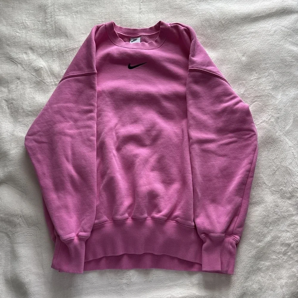 Nike Pink Crew Sweatshirt with Black Swoosh Logo